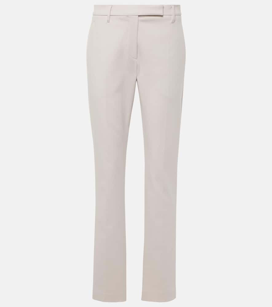 Cotton-blend slim pants