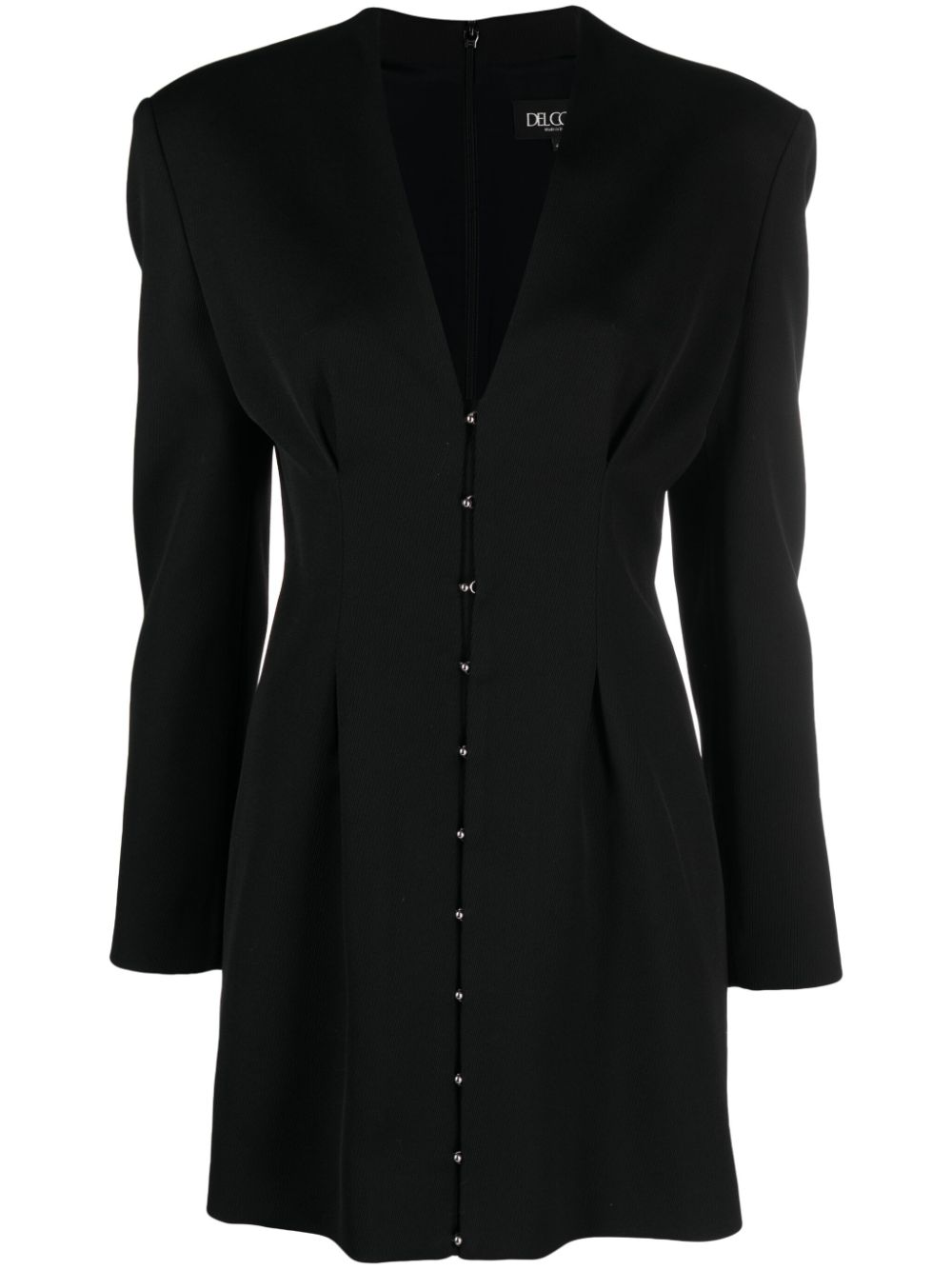 Plunging V-neck fitted minidress - Black