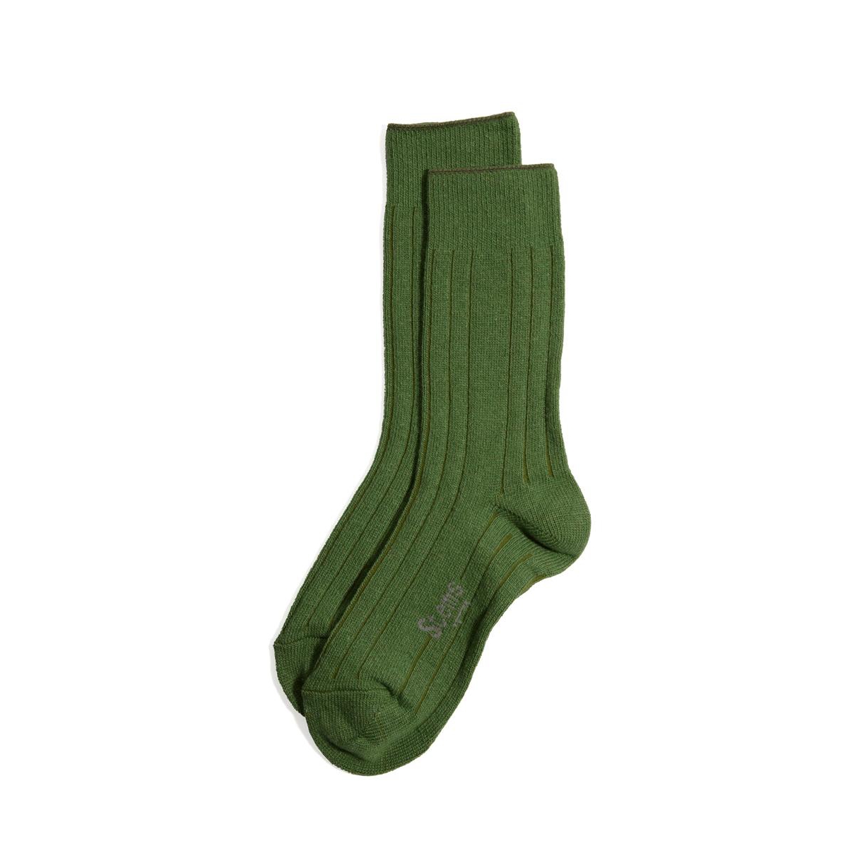 Lux Cashmere Wool Crew Socks - Green