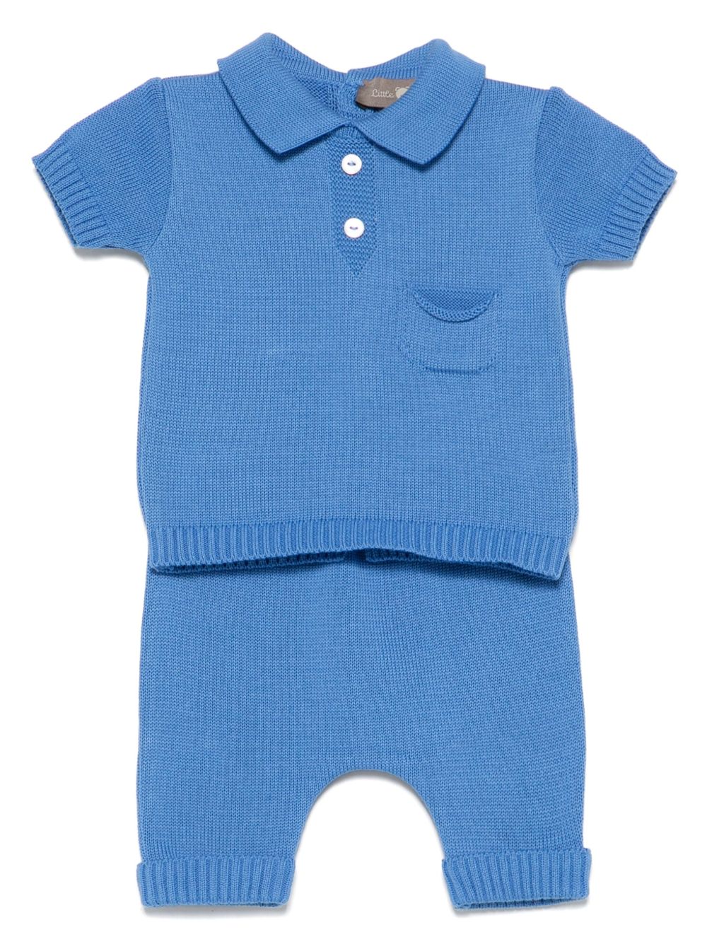 Little Bear knitted shorts set - Blue