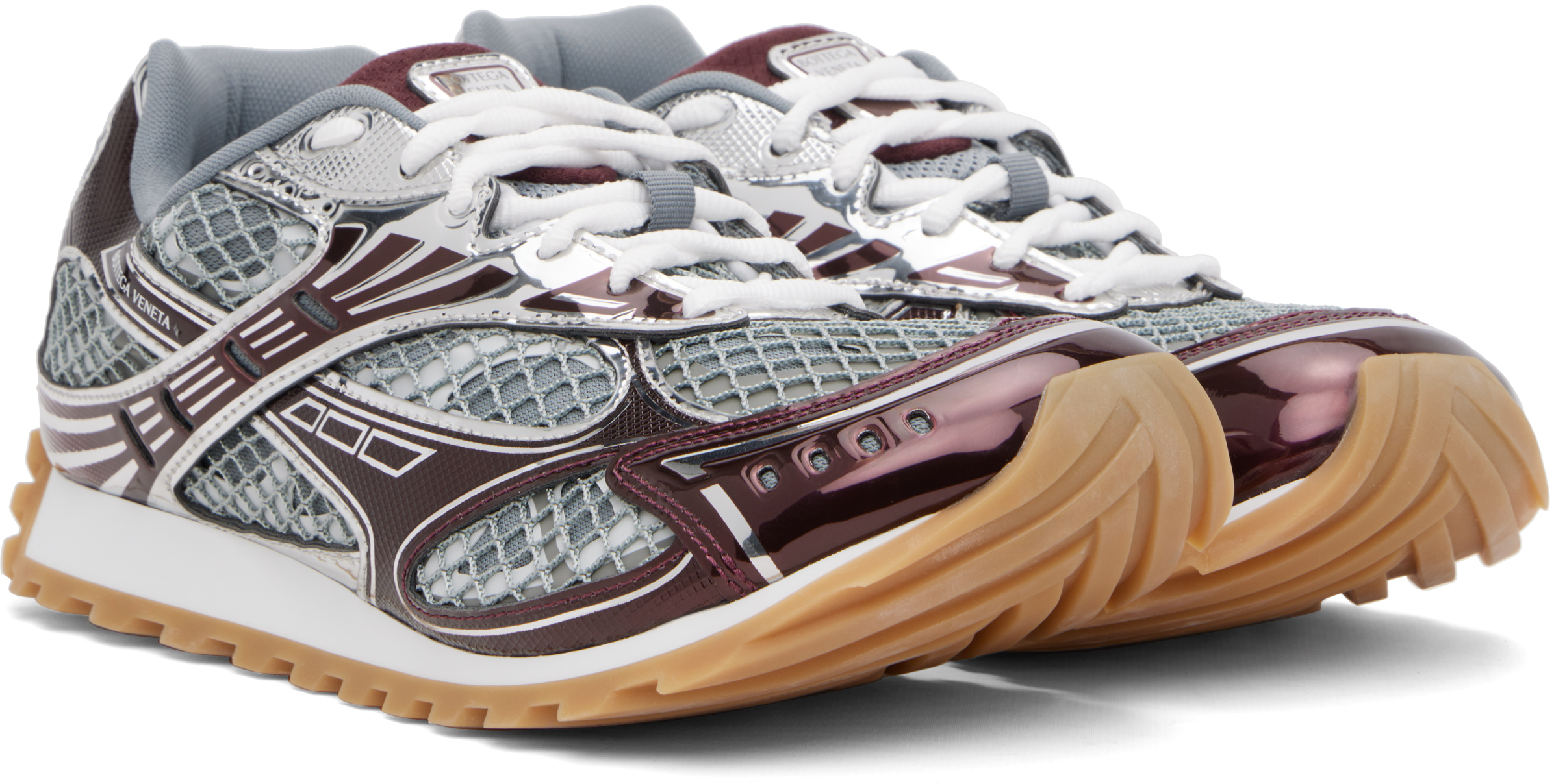 Burgundy & Silver Orbit Sneakers