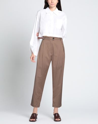 Woman Pants Light brown Size L Lyocell, Cotton, Elastane