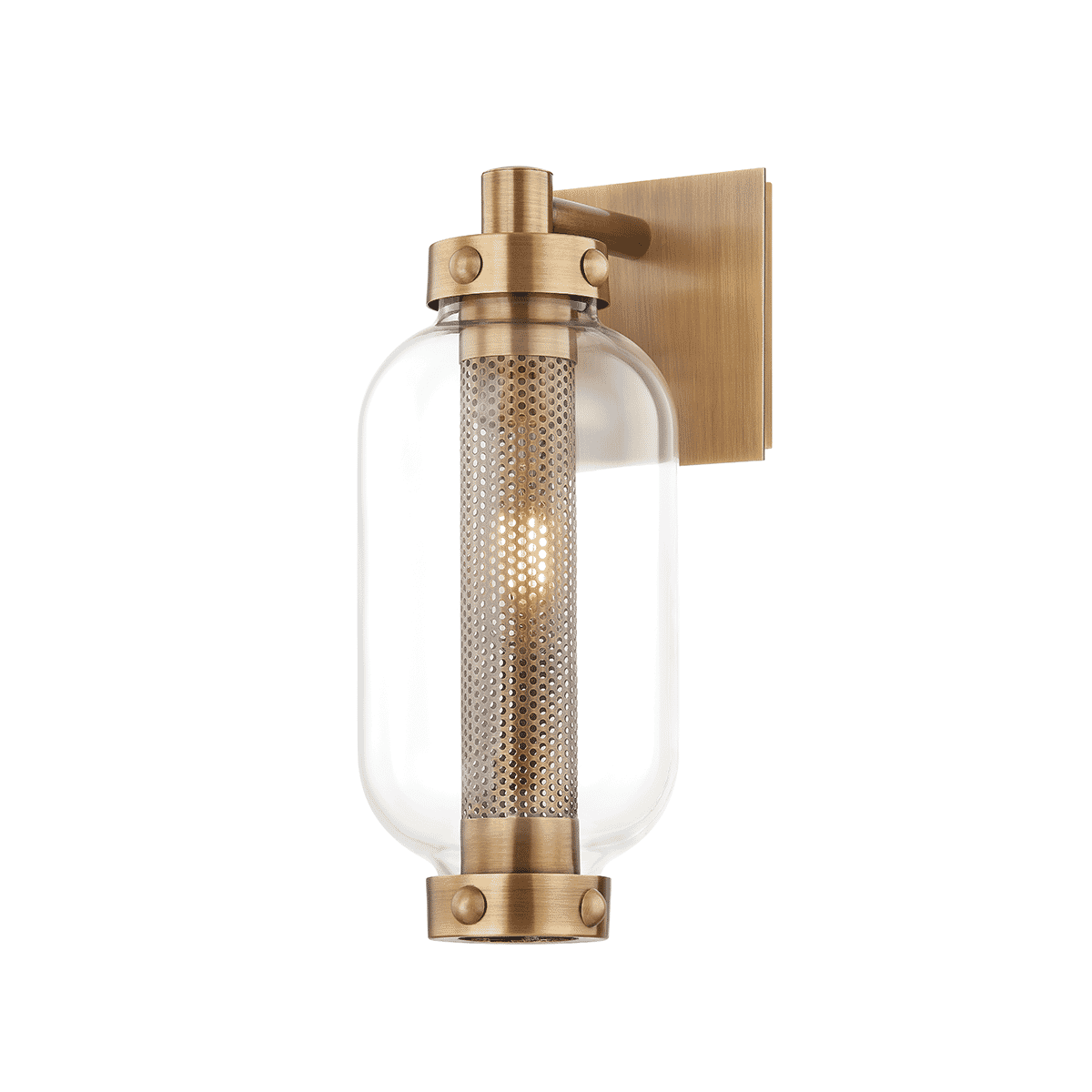 Patina Brass One Light Outdoor Wall Sconce from the Atwater Collection
