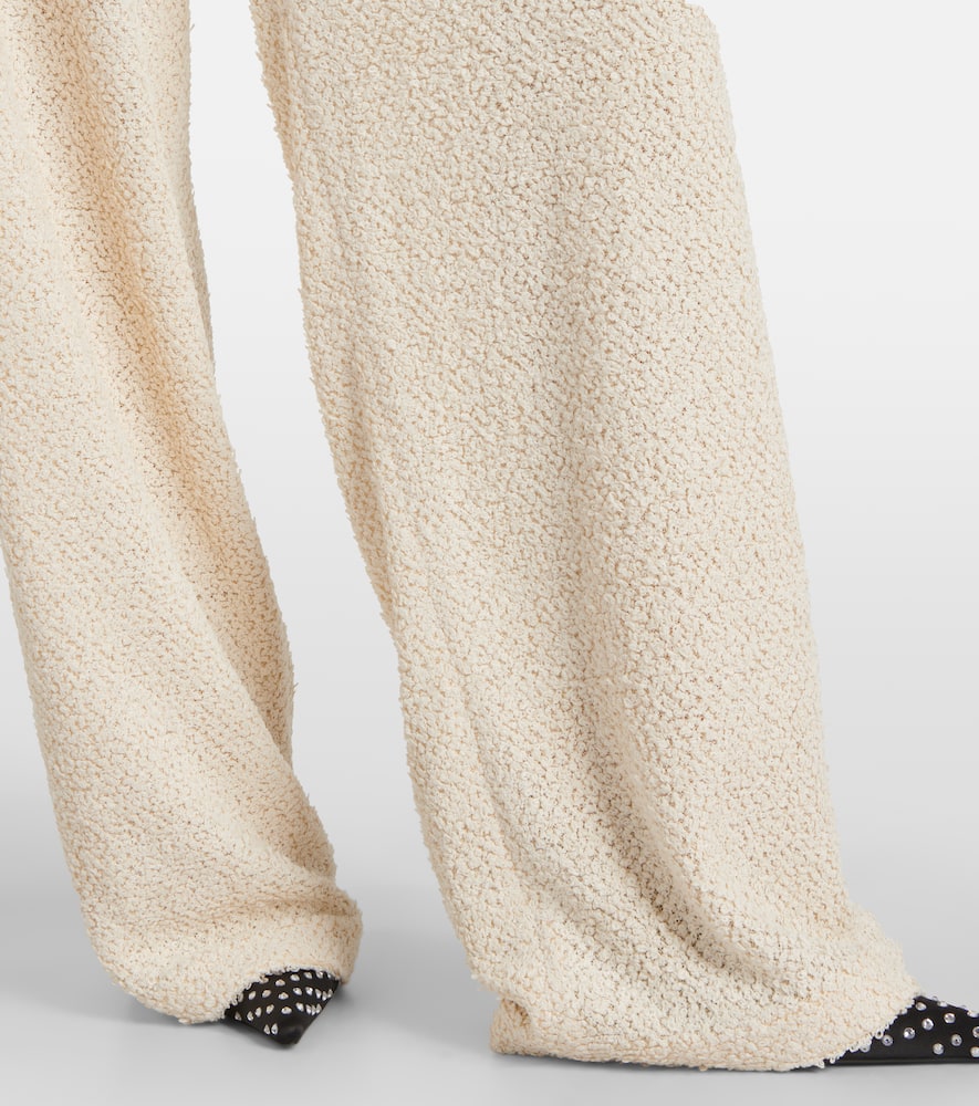 High-rise bouclé wide-leg pants