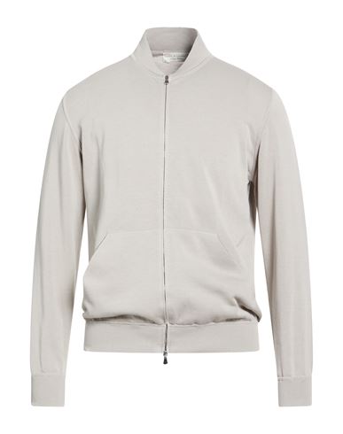 Man Cardigan Light grey Size 44 Cotton