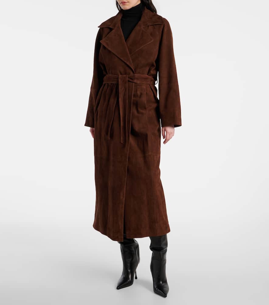 Althea suede wrap coat