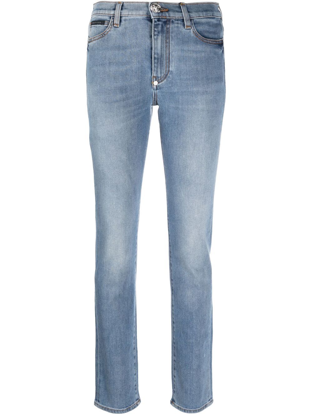 Mid-rise slim-cut jeans - Blue