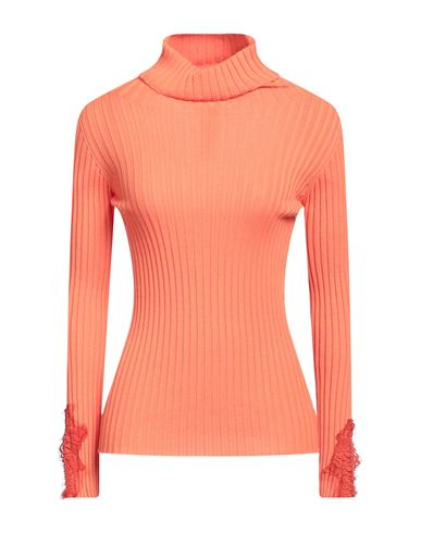 Woman Turtleneck Orange Size 8 Wool