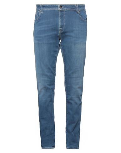 Man Jeans Blue Size 34 Cotton, Polyester, Elastane
