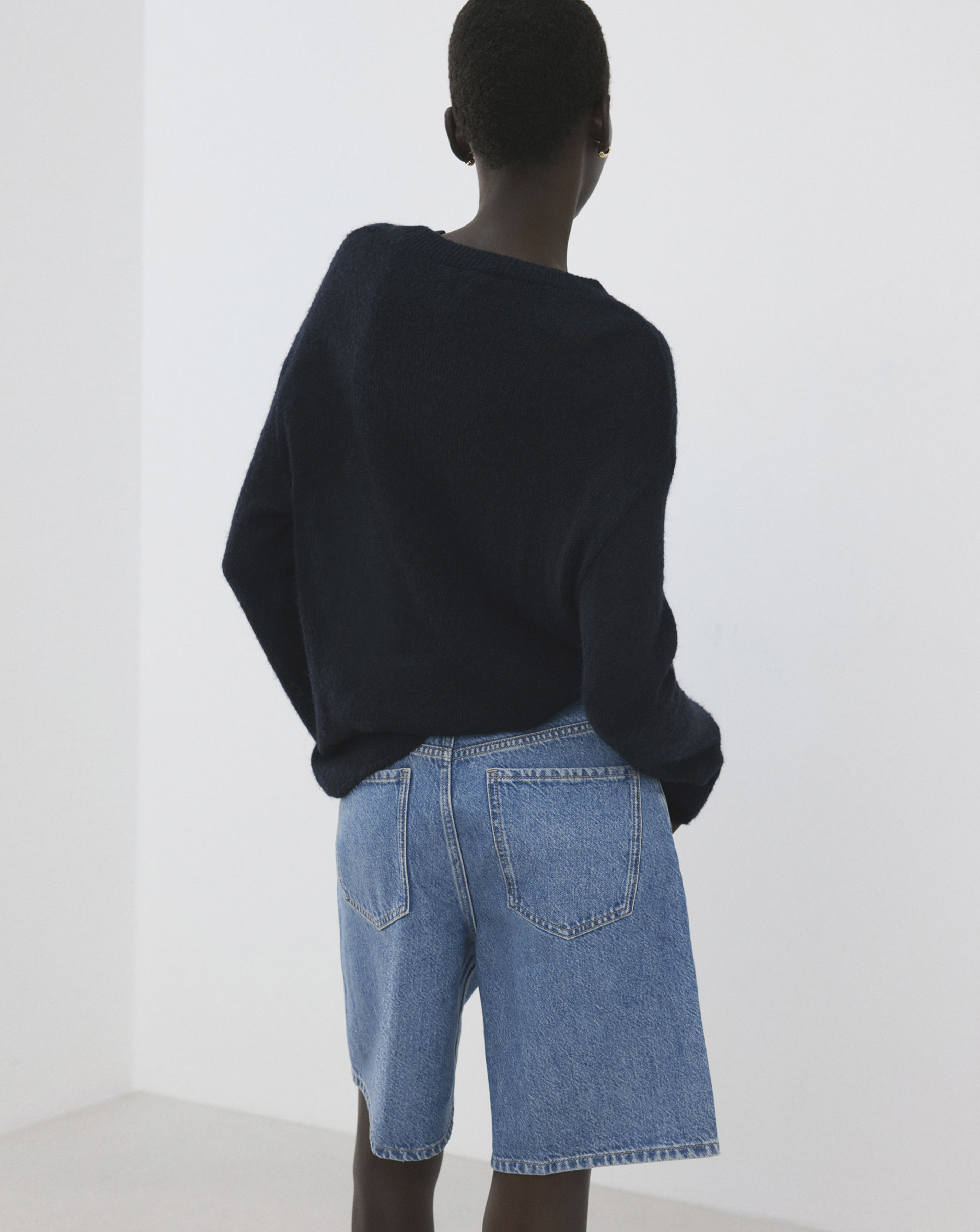 Mango High-Waist Straight-Fit Bermuda