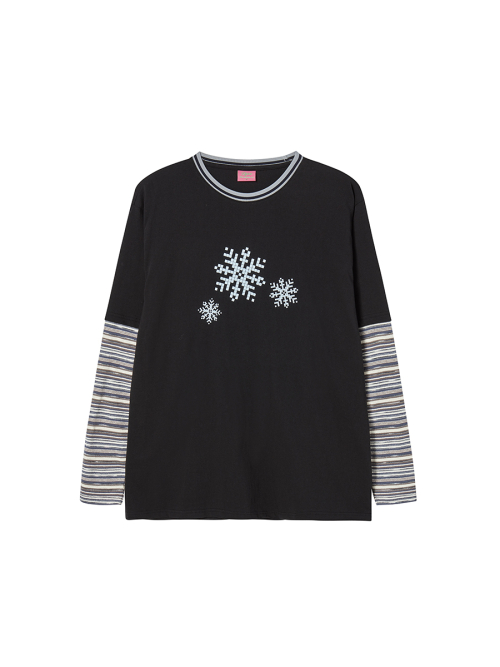 KNITTED LAYERED S BLACK