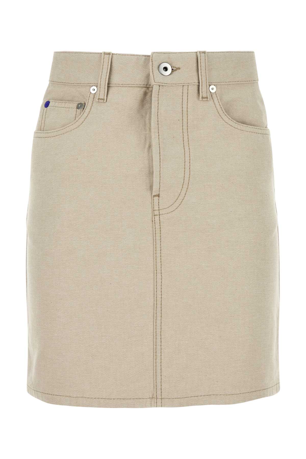 Sand denim mini skirt