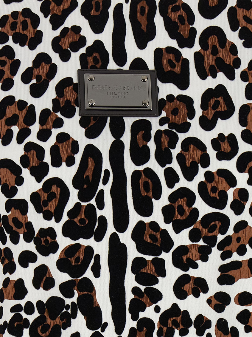 Animal Print Logo Plaque T-shirt