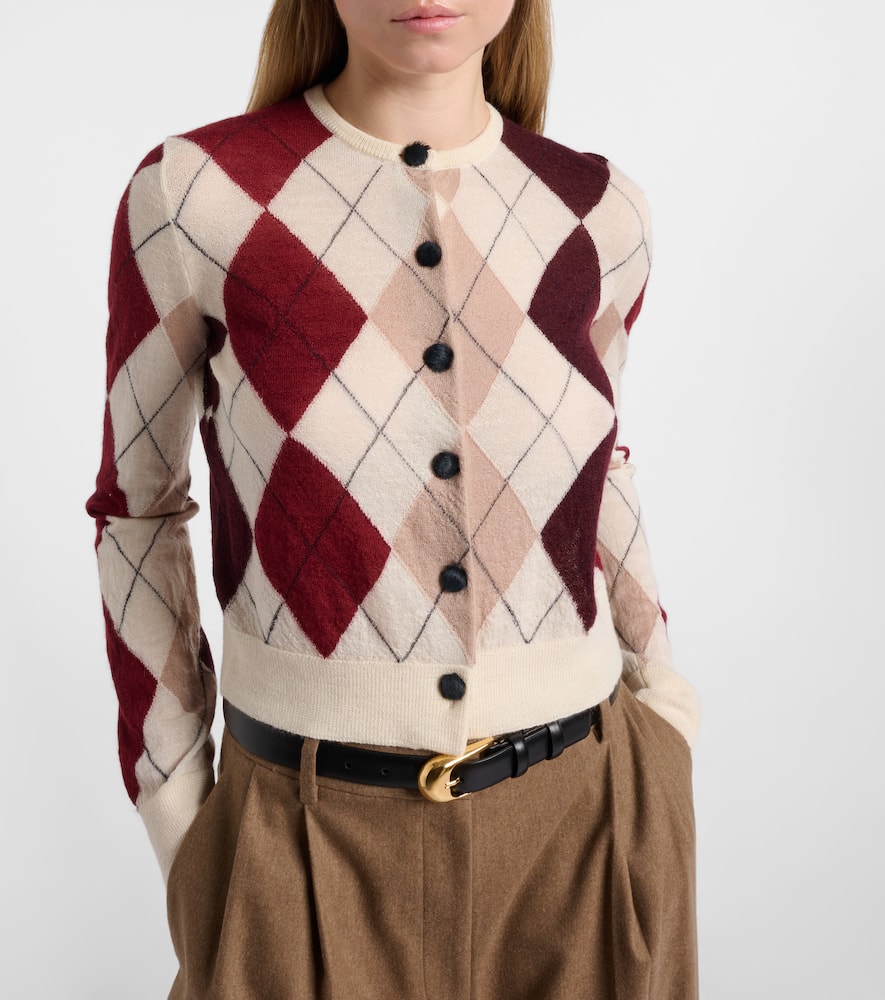 Charli argyle cashmere and mohair cardigan