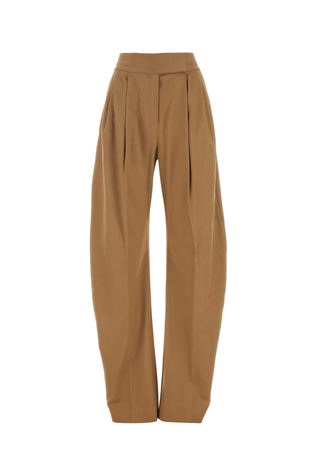 Camel Stretch Wool Wide-leg Gary Pant