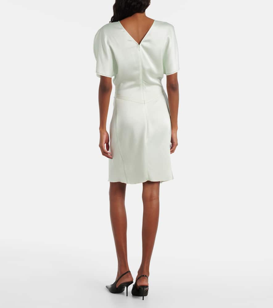 Gathered satin minidress