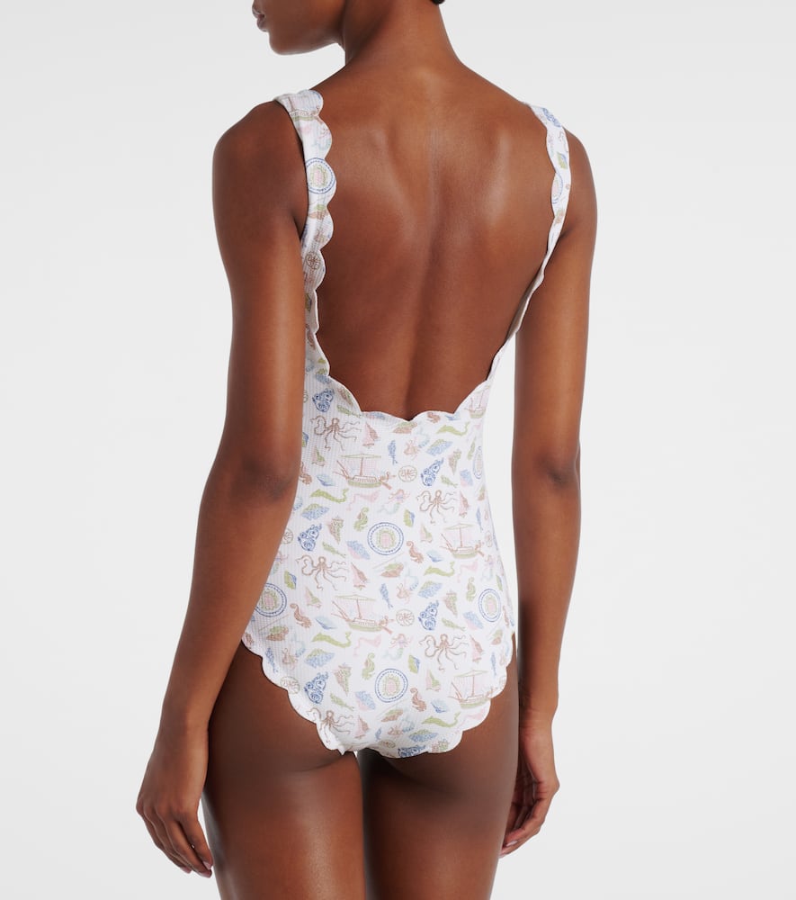Palm Springs printed scalloped swimsuit