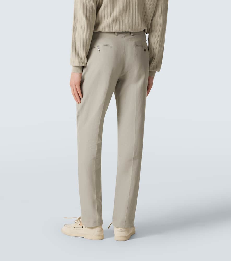 Linen, cotton, and silk chinos