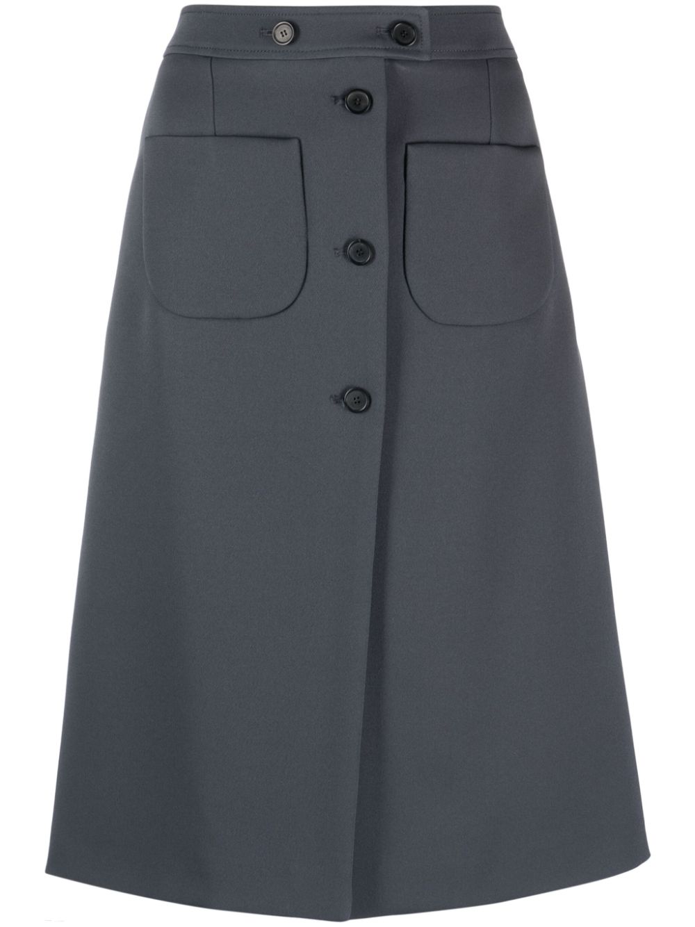 A-line cotton midi skirt - Grey