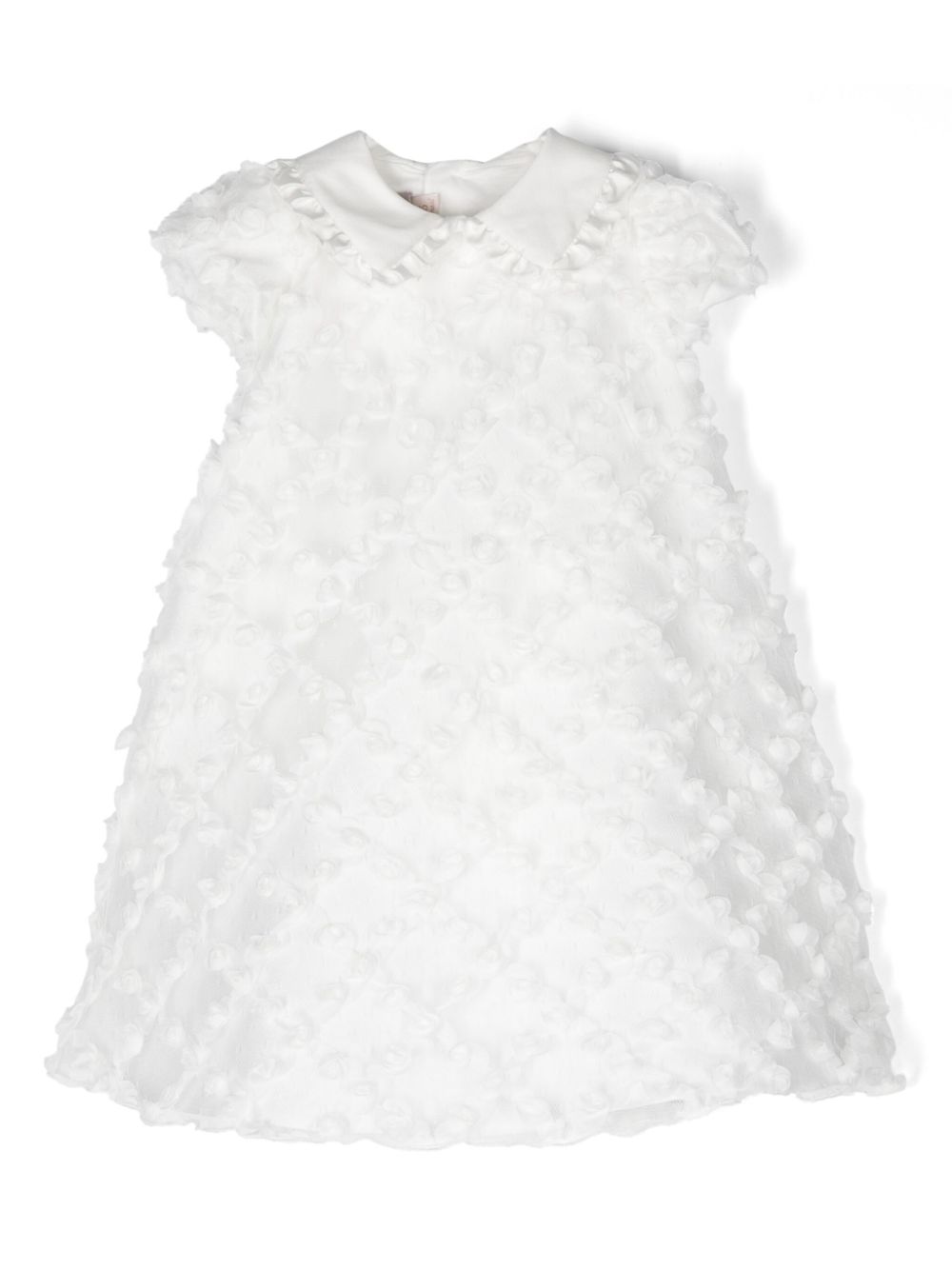Floral-lace appliqué dress - White