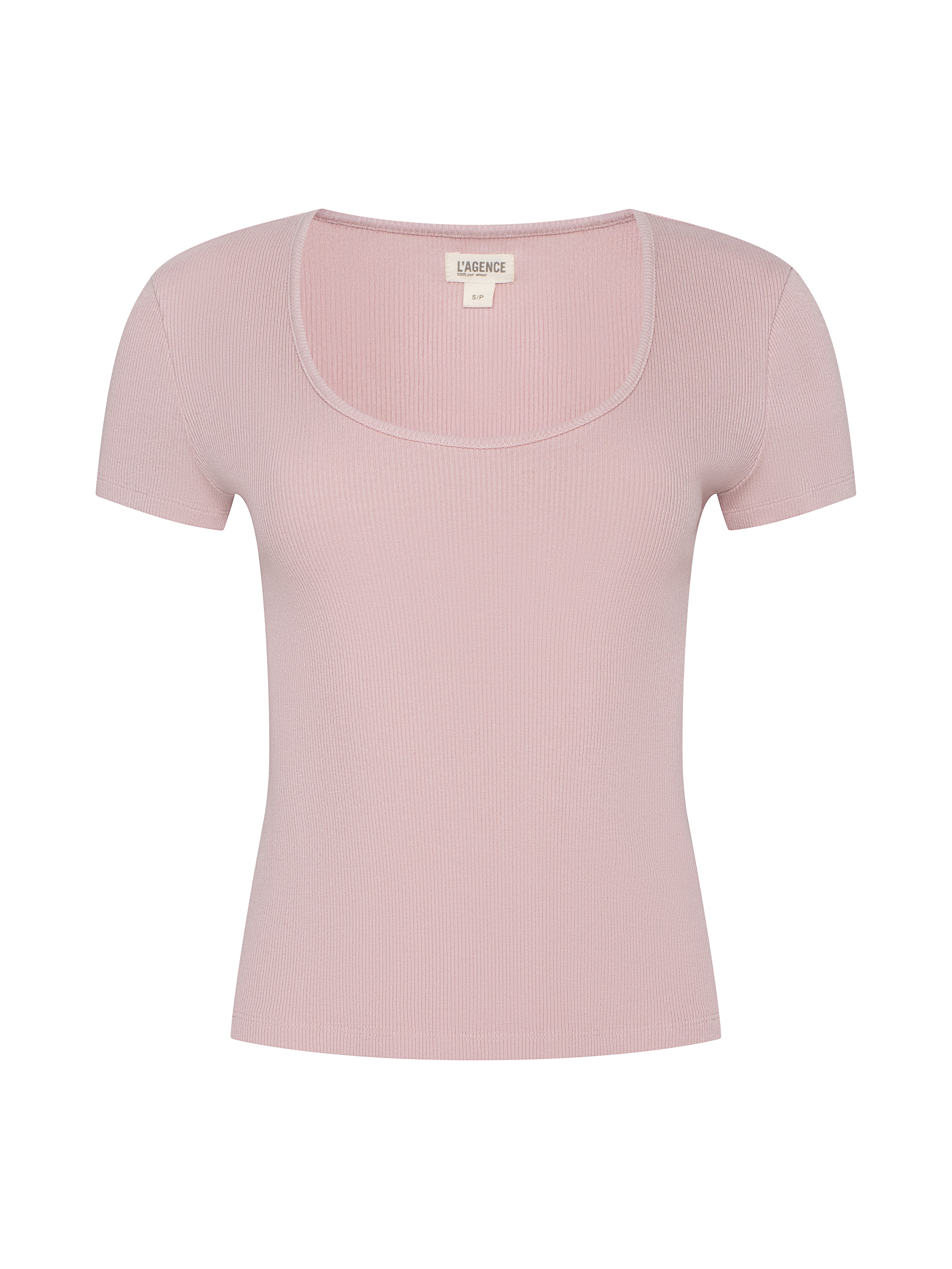 Brynlee Scoopneck T-Shirt In Pale Rose
