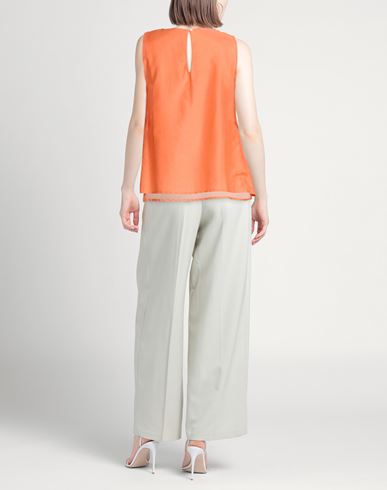 Woman Top Orange Size 8 Cotton, Silk