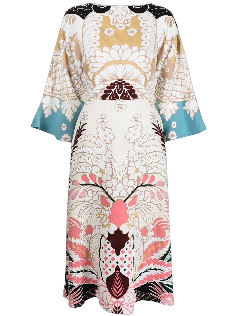 Printed Silk Dress — Multicolor