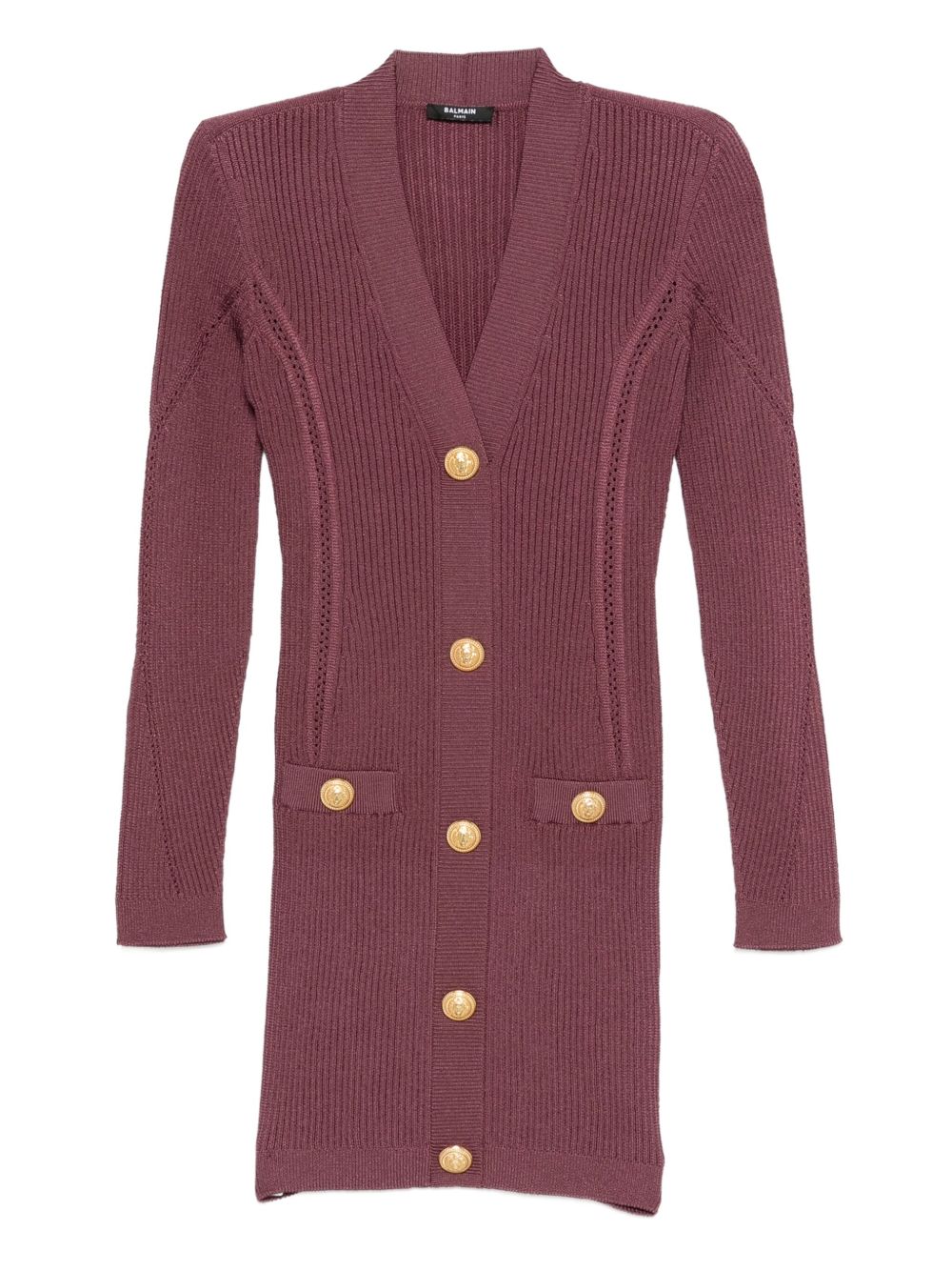V-Neck Knitted Mini Dress