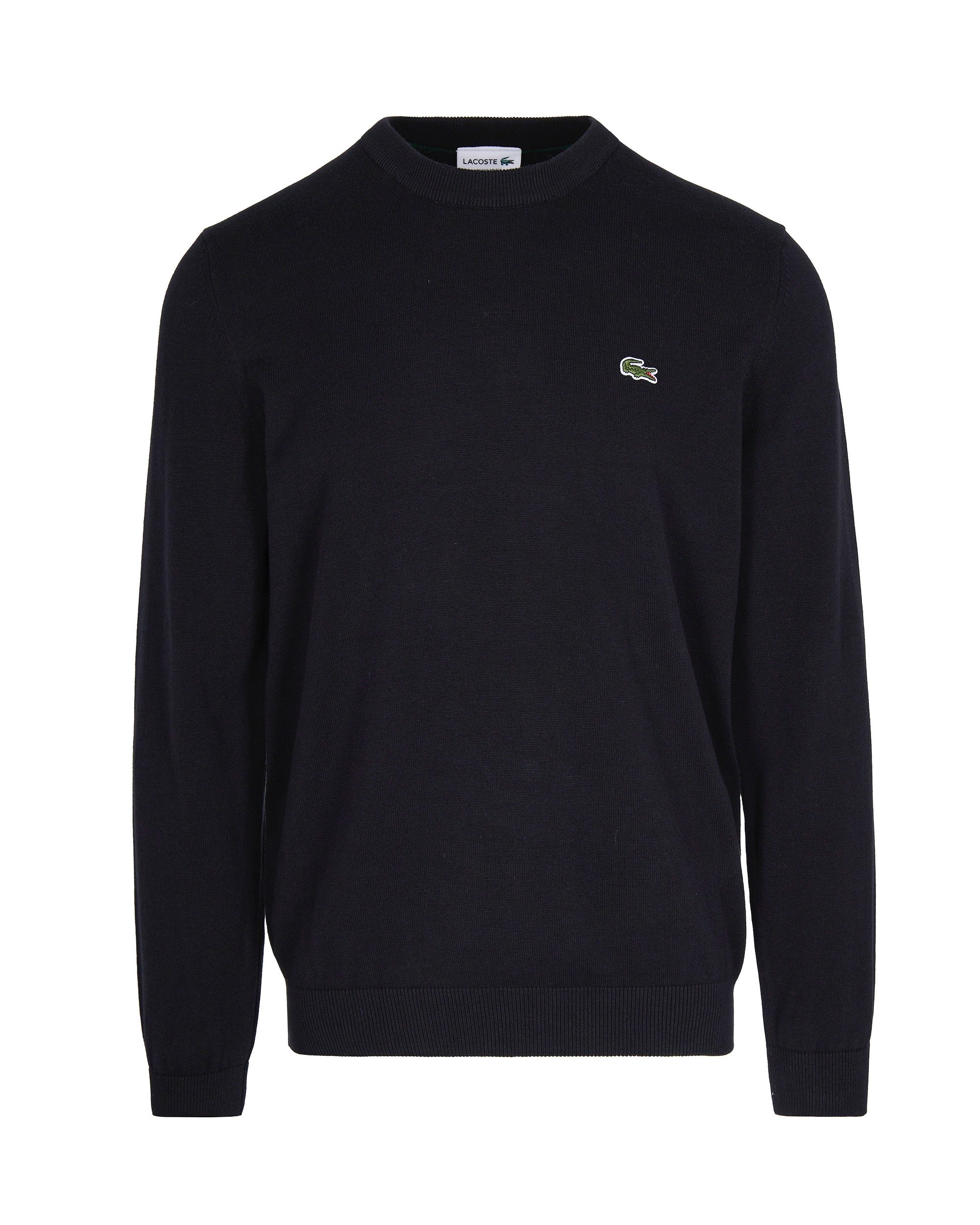 Embroidered Logo Crew Neck Sweater — Black