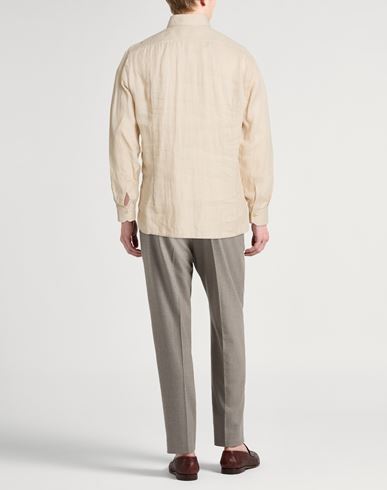 Man Shirt Beige Size 3XL Linen