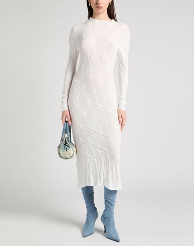Christina Seewald Woman Midi dress White Size L Viscose, Elastane, Polyamide