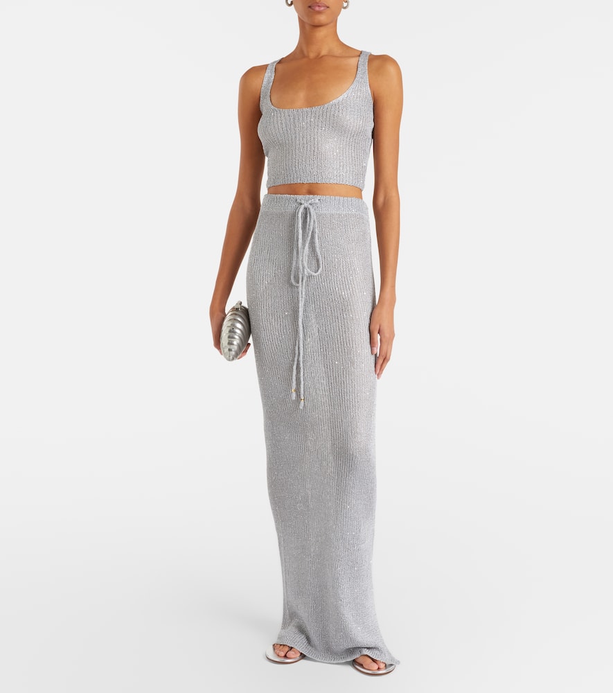 Aretha sequined crop top