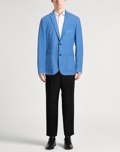 Man Blazer Azure Size L Linen