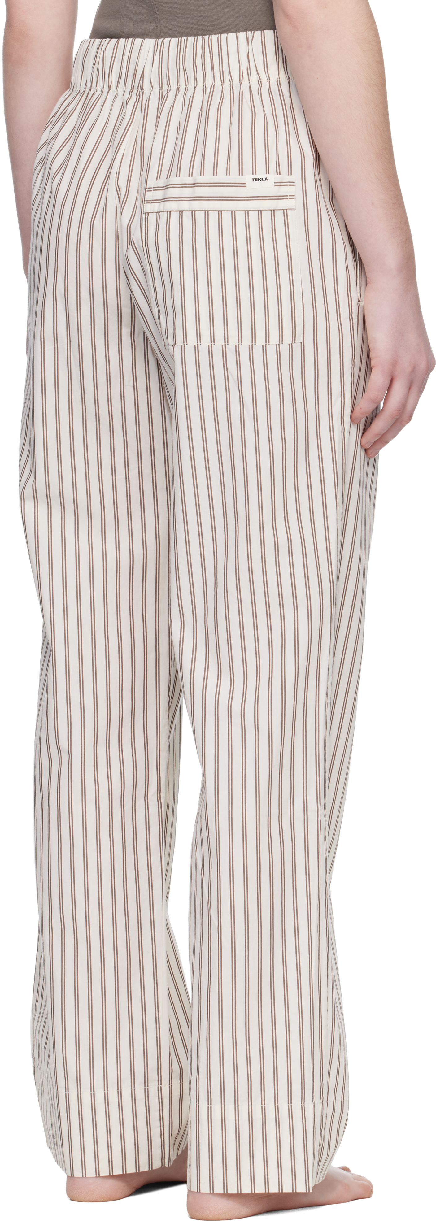 Off-White & Brown Poplin Pyjama Pants