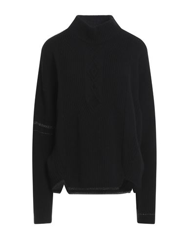 Woman Turtleneck Black Size S Wool, Nylon