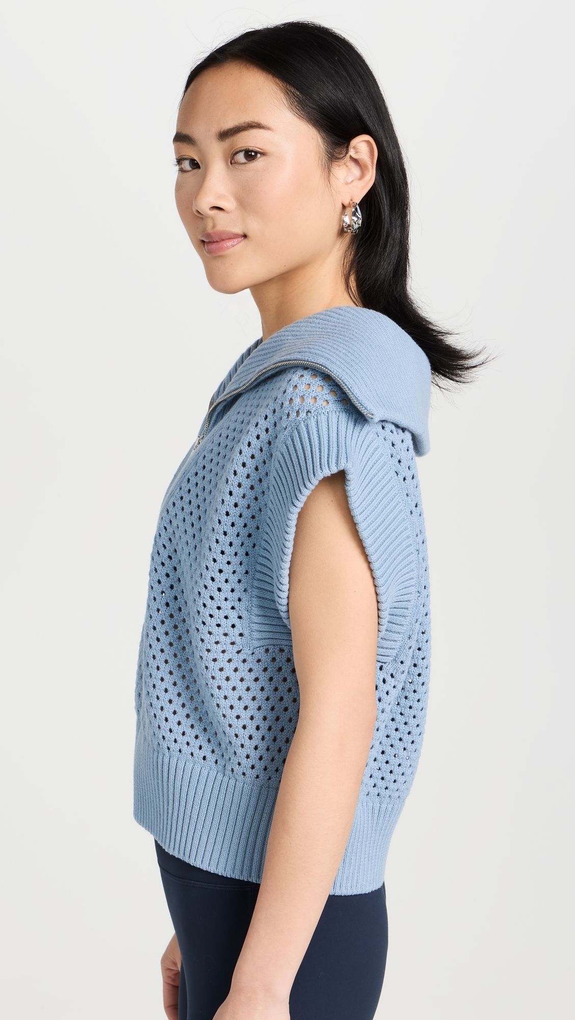 Mila Half Zip Knit Sweater Ashley Blue 
