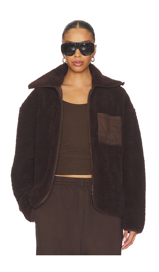 & Reckless Zara Zip Up Fleece in Chocolate. - M also in L, S