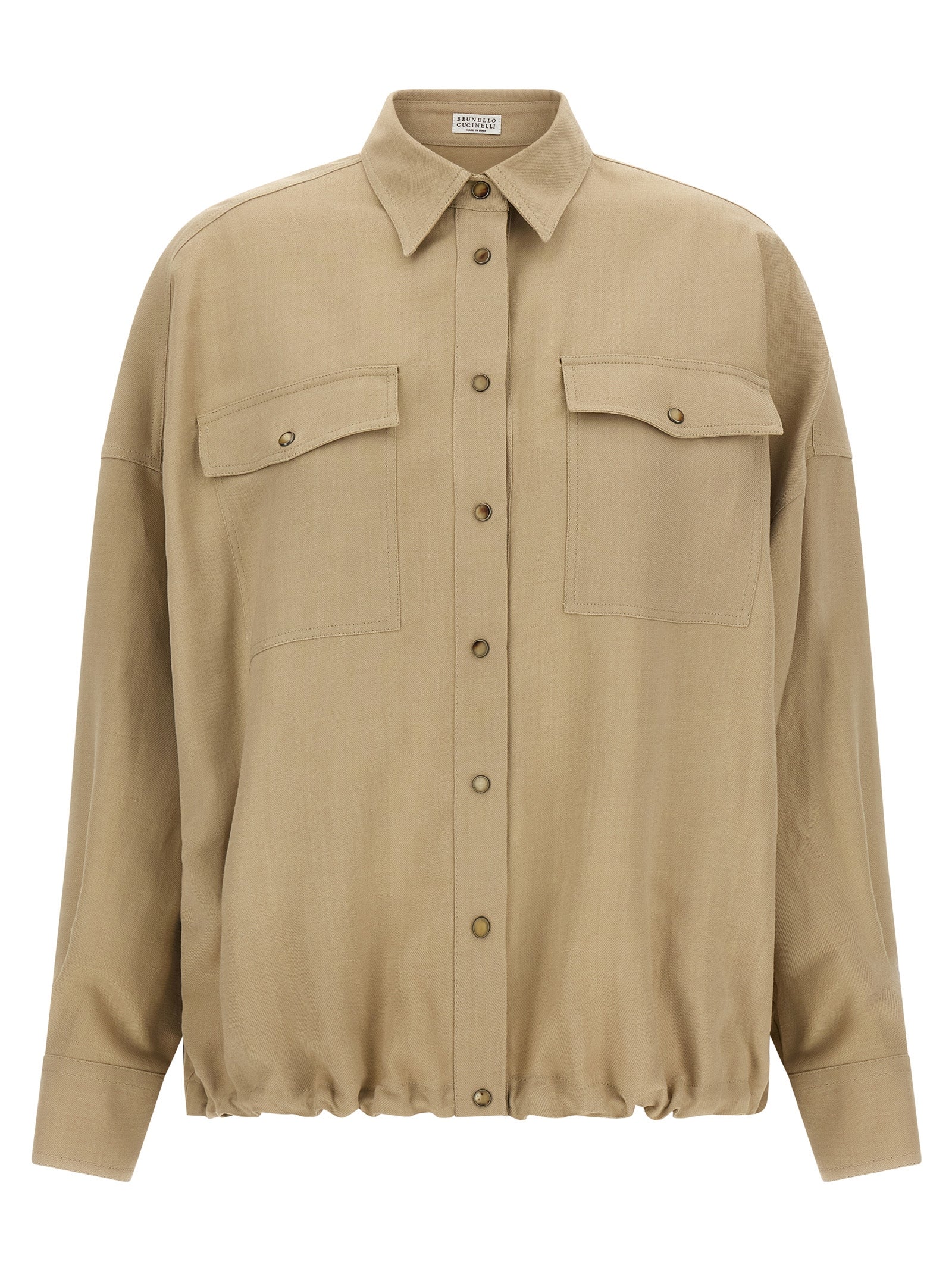 Viscose-Linen Blend Shirt — Beige