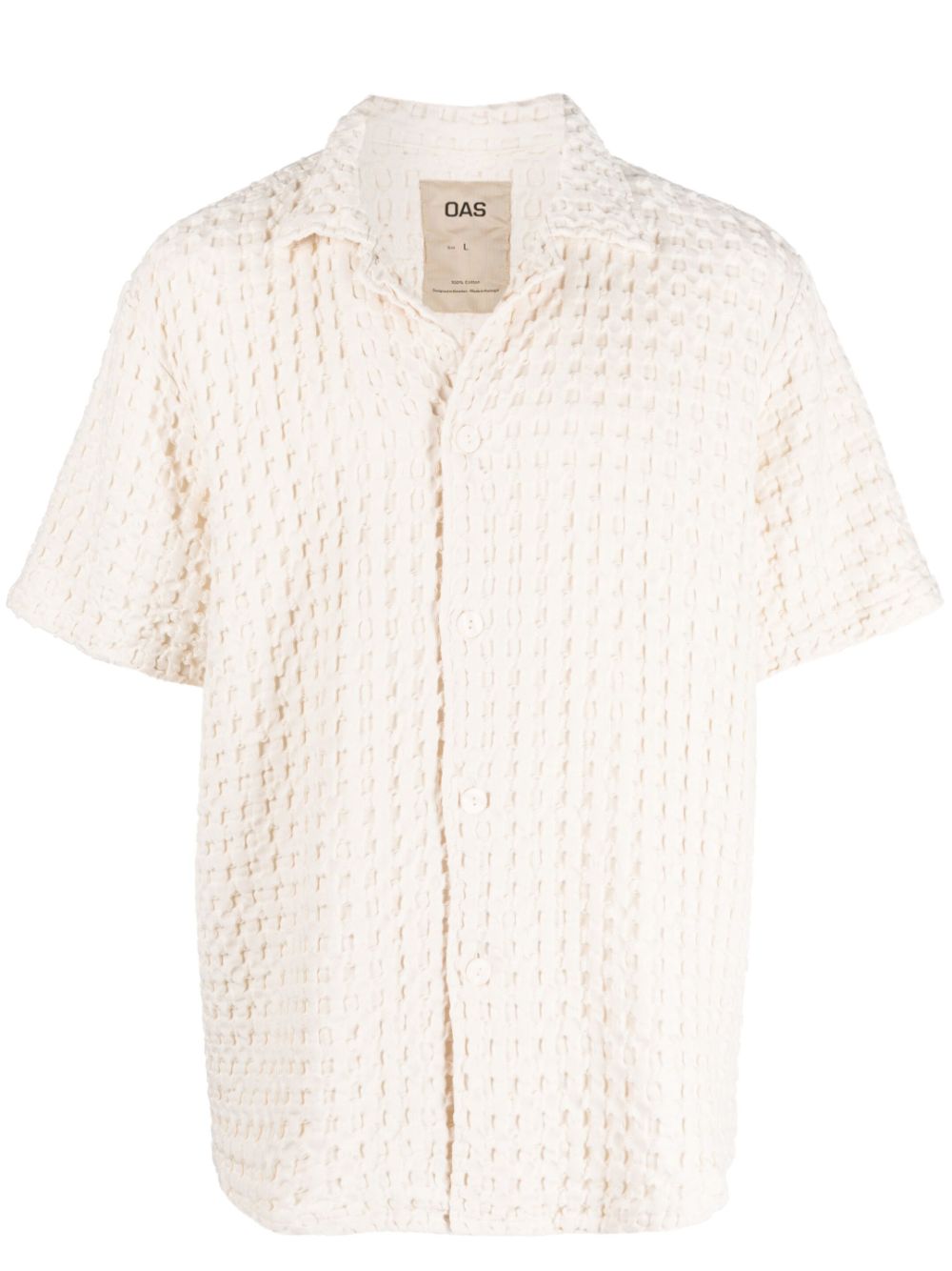 Cuban-collar woven shirt - Neutrals