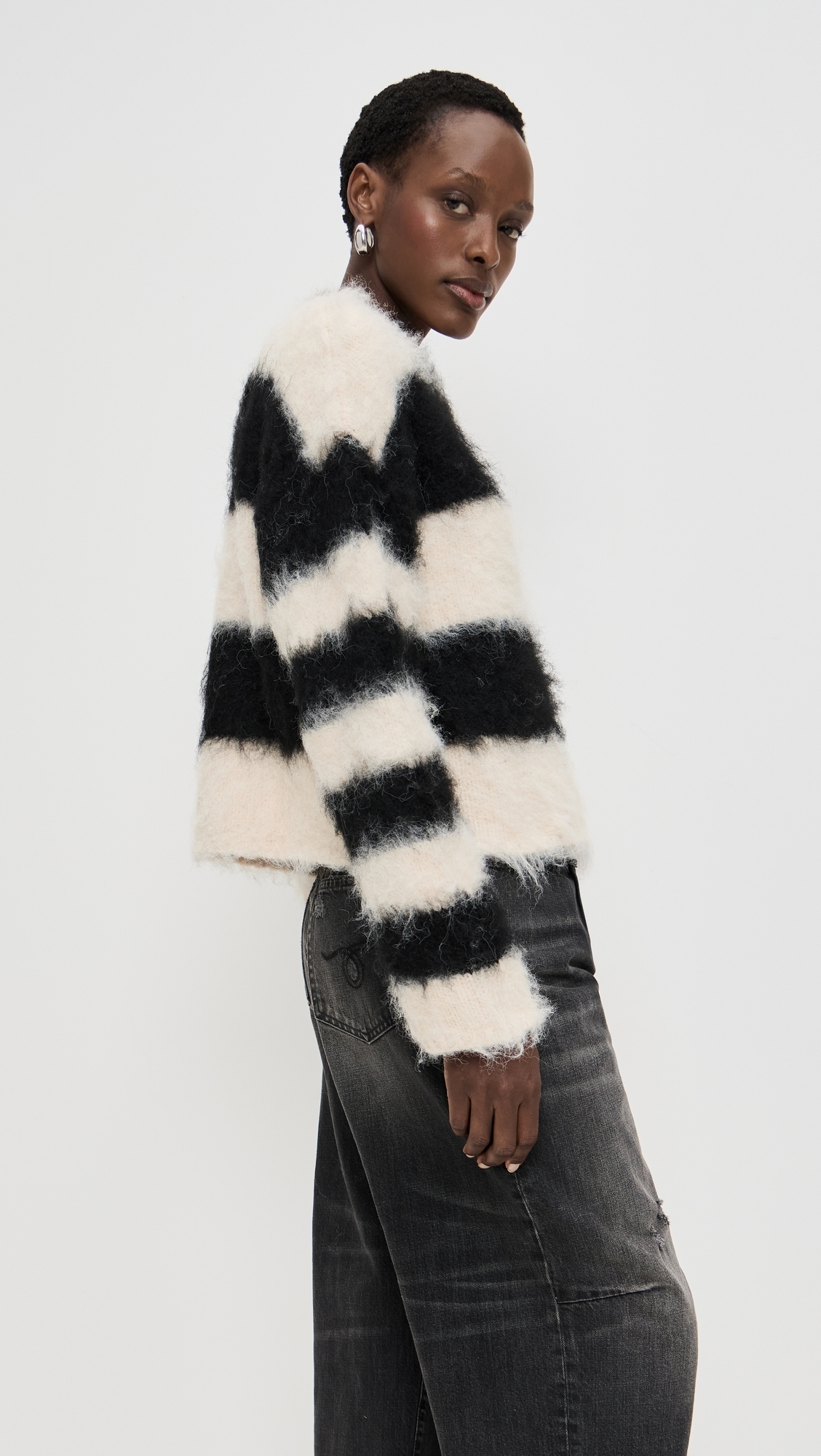 Humbug Knit Sweater Ecru/Black