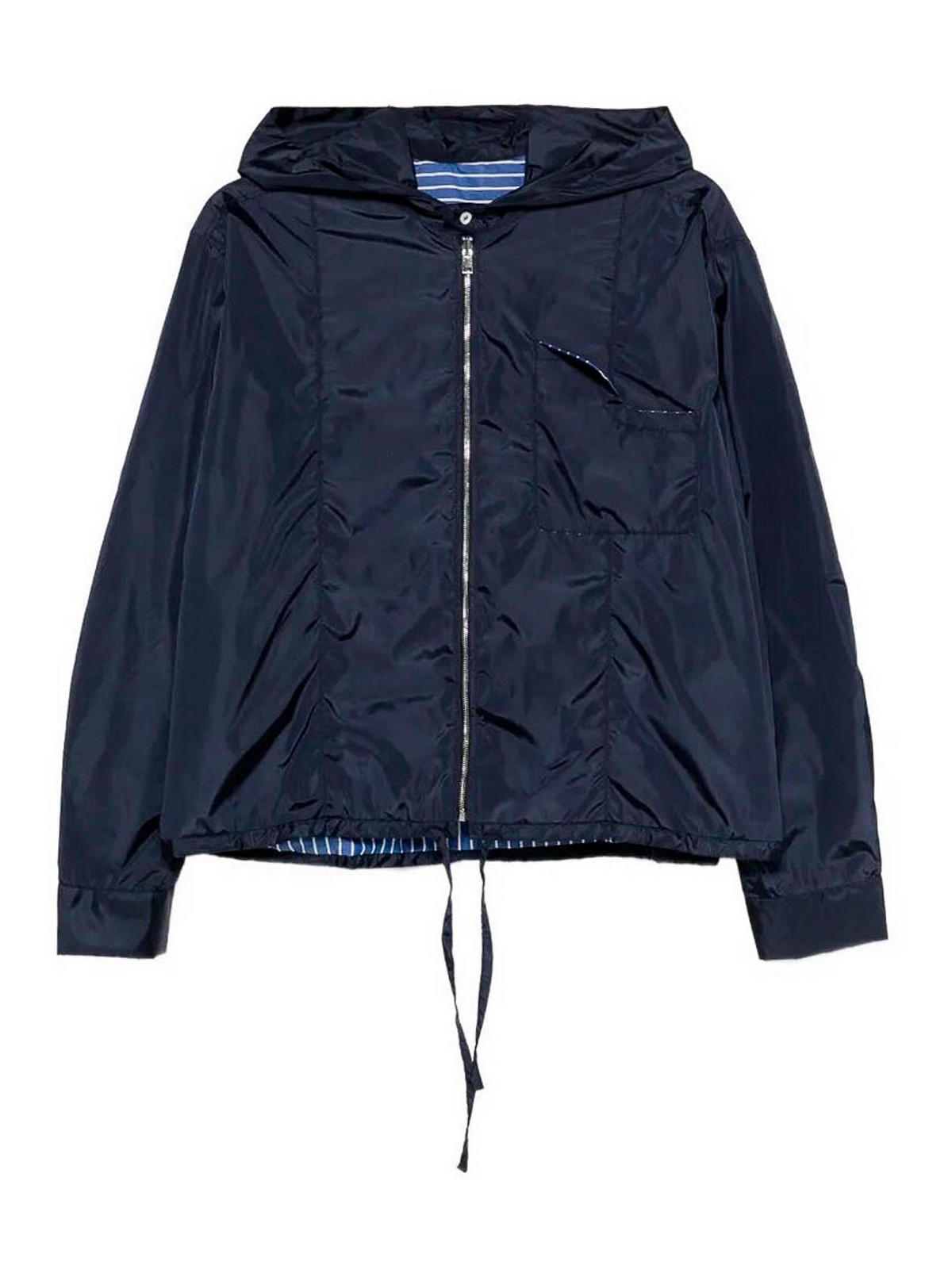 Short Nylon Reversible Jacket With Hood