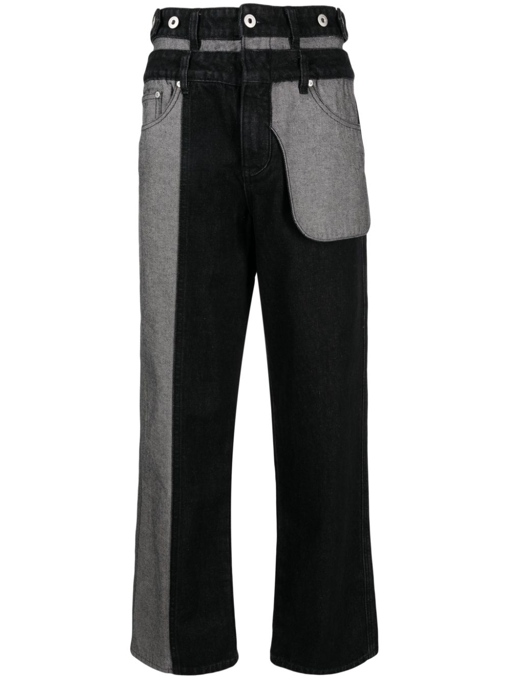 Mid-rise straight-leg jeans - Black