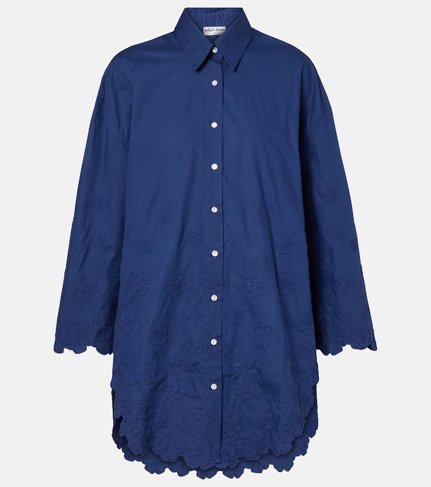 Floral cotton poplin shirt dress