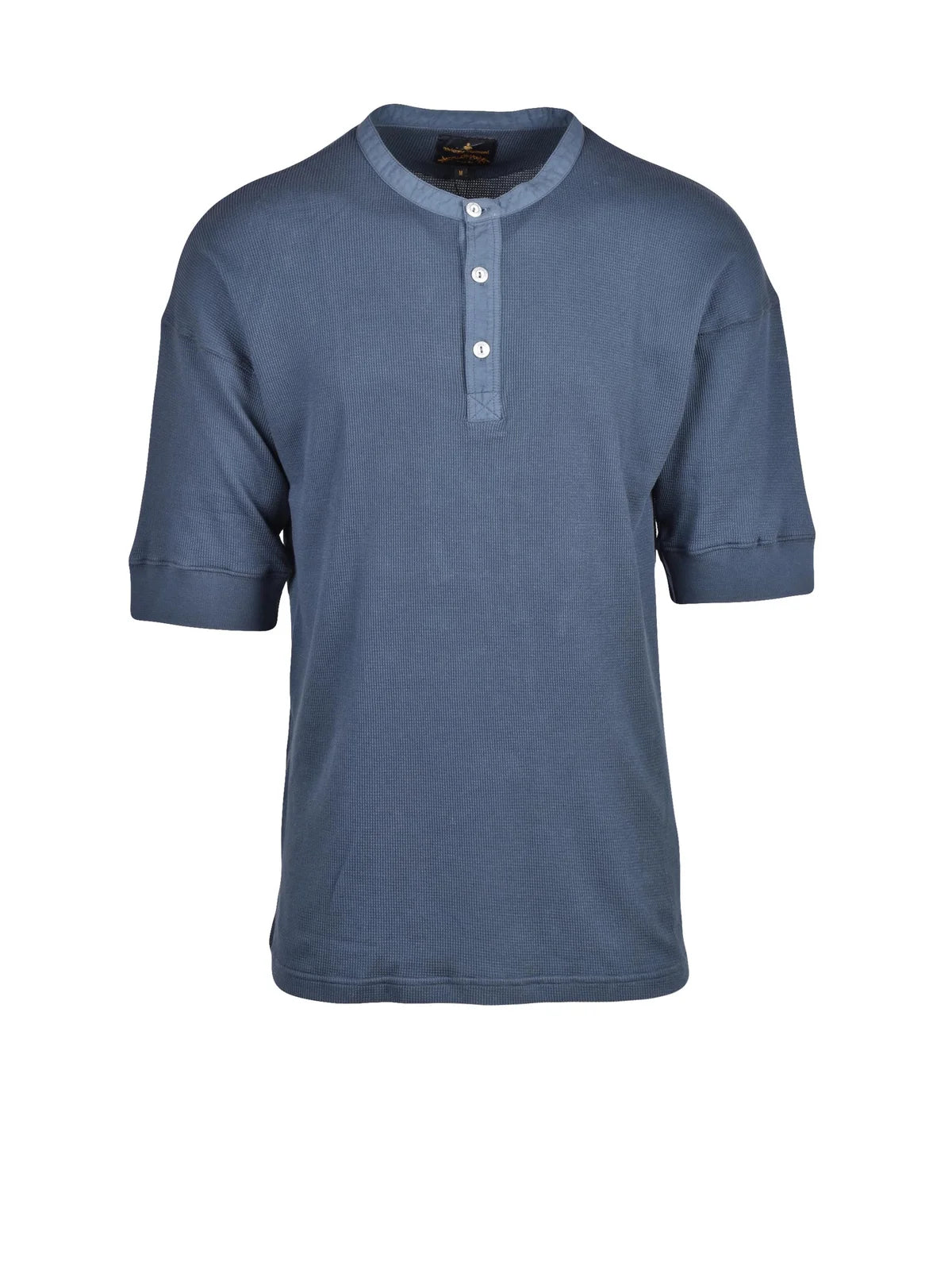 Blue Cotton Grandad Serafino T-Shirt
