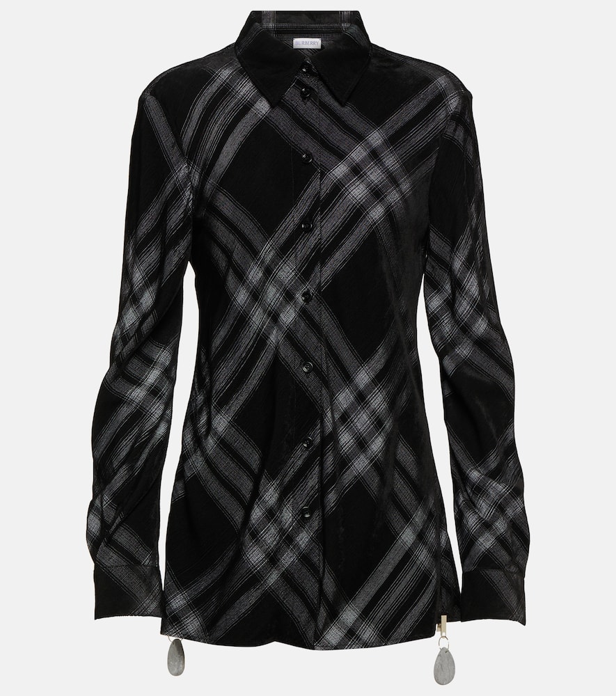 Check velvet shirt