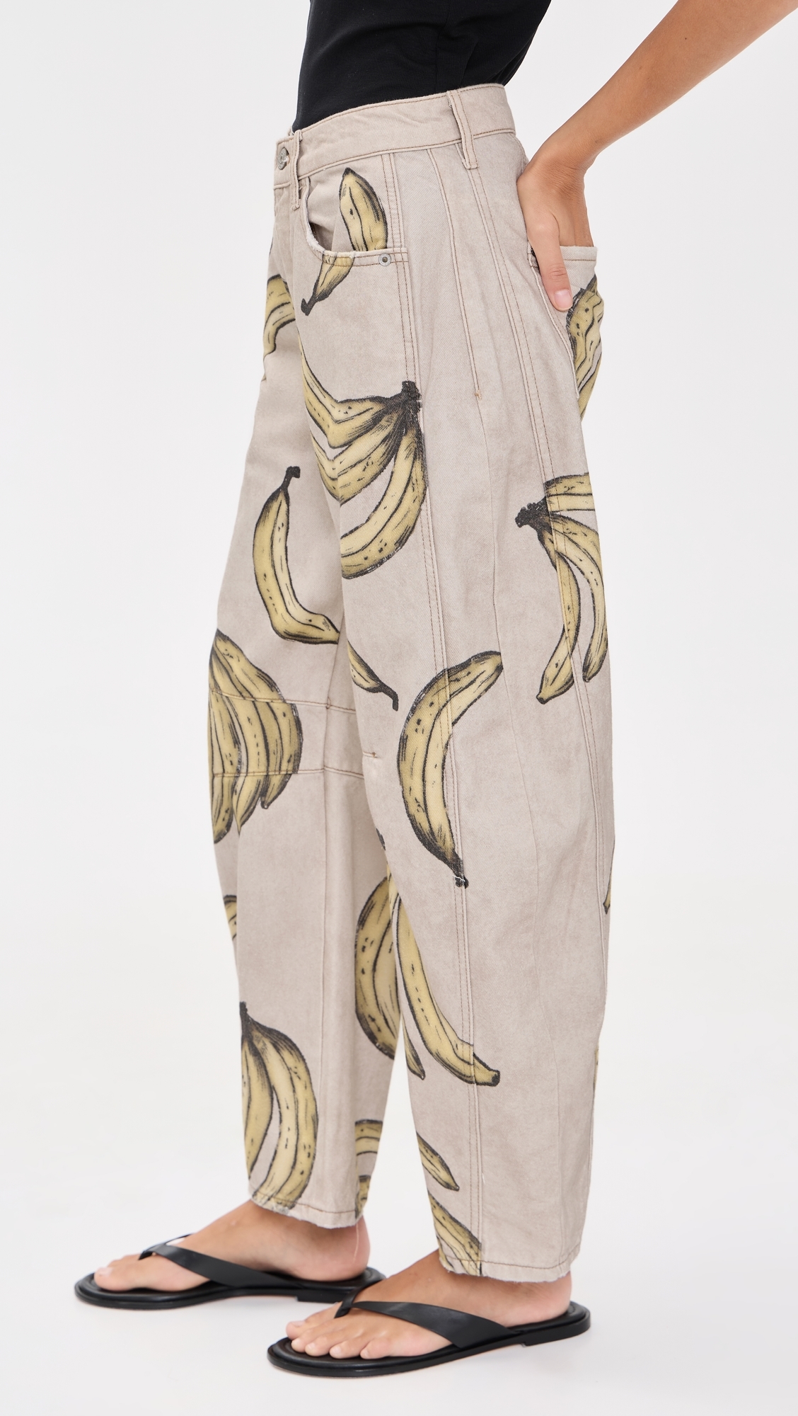 Good Luck Printed Jeans Go Bananas