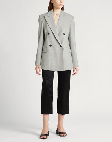 Woman Blazer Light grey Size 8 Wool, Elastane
