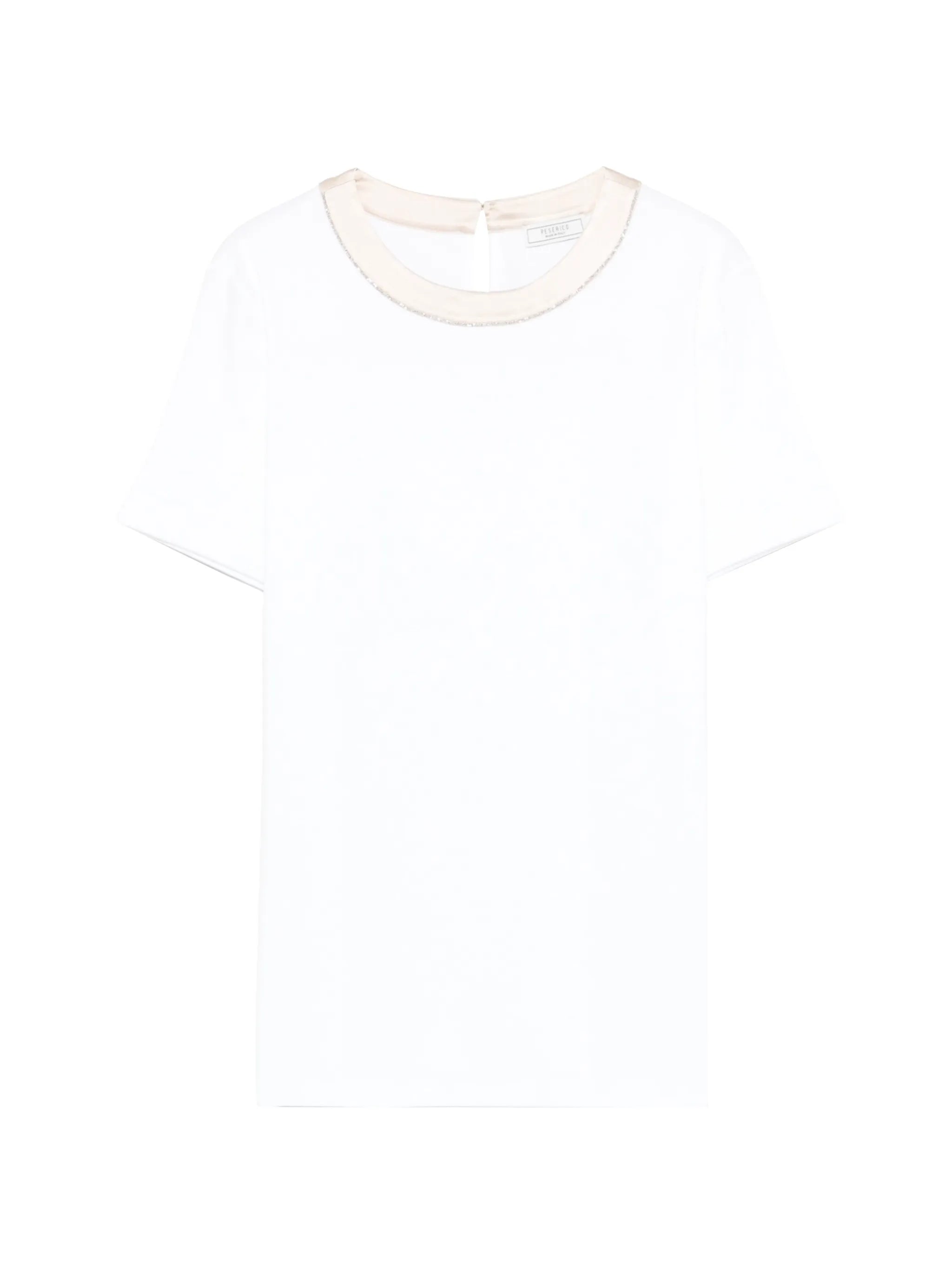 Trim-Detail Crew Neck T-Shirt — White