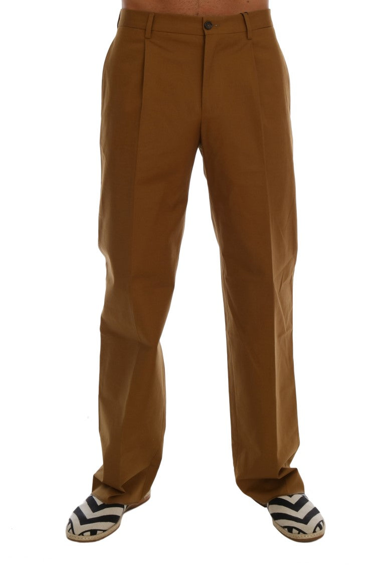 Stretch Cotton Trousers — Brown