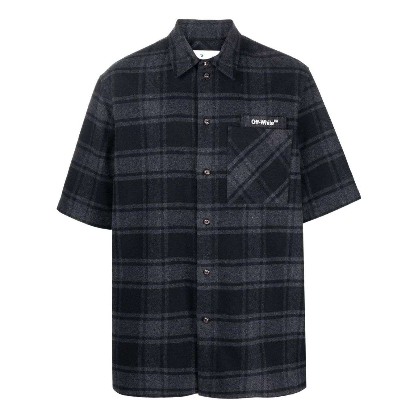 Plaid Casual Short Sleeve Shirt Black